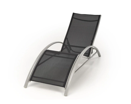Zestaw 2 leżaków ogrodowych z oparciem i stolik Garith nowoczesny czarny Intesi na taras
