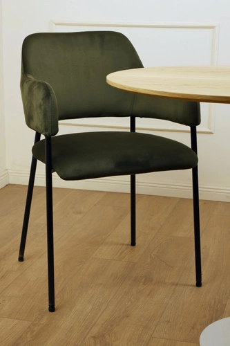 Zestaw 2 krzeseł Lima welurowych z podłokietnikami zielone