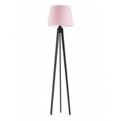 Lampa podłogowa CURACAO abażur jasny różowy stelaż hebanowy