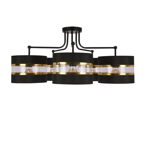 Lampa wisząca Andy czarny 5x40W E27  abażur czarny+złoty