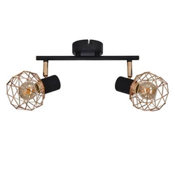 Lampa sufitowa Acrobat listwa 2x40W E14 czarny klosz miedziany