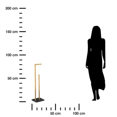 Stojak na papier toaletowy Léa czarny marmur i bambus do łazienki 5five simply smart 78 cm