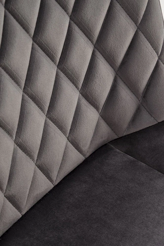 Krzesło tapicerowane welurowe Veroniq Intesi obrotowe szare do salonu i jadalni glamour