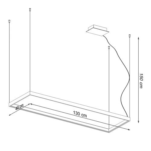 Żyrandol LED Tuula L biały nowoczesny do salonu loftowy metalowy 150 cm Thoro