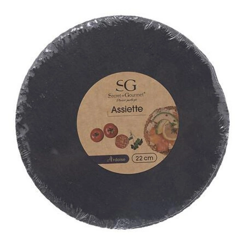 Talerz do serwowania przekąsek 5five simply smart łupek 22 cm okrągły czarny nowoczesny