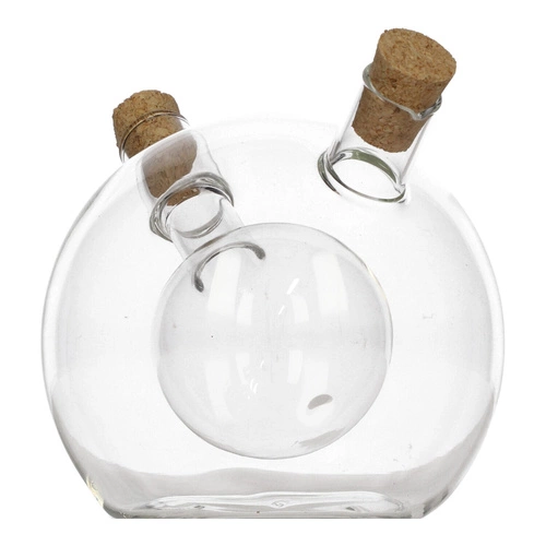 Butelka szklana 2w1 na oliwę i ocet 480 ml okrągła nowoczesna 5five simply smart