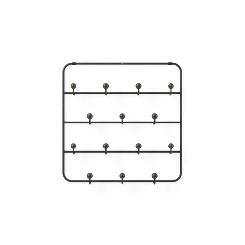 Wieszak ścienny Estique Multi Umbra czarny orzech 14 haczyków do przedpokoju loftowy