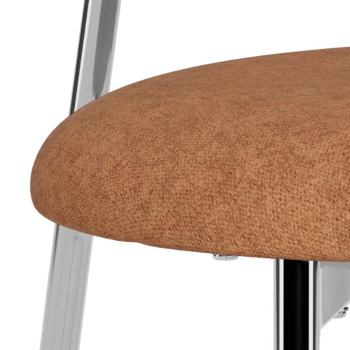Krzesło Lyric Actona tapicerowane terakota chrom nowoczesne do jadalni