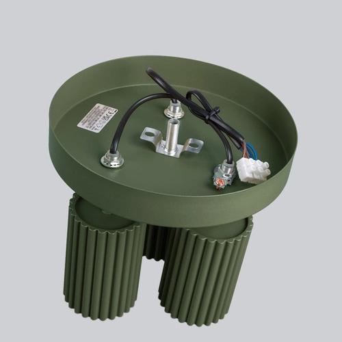 Plafon sufitowy KARBON 3P oliwkowy zielony nowoczesny do salonu i sypialni aluminium