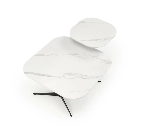 Stolik kawowy Dalita kwadratowy biały marmur 50x50 cm nowoczesny loftowy do salonu Intesi