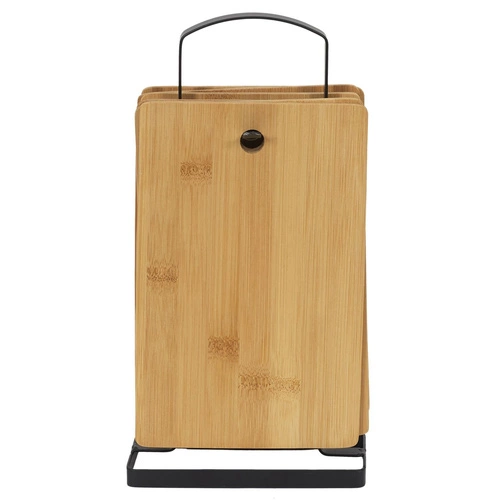 Zestaw 6 bambusowych desek do krojenia Intesi na stojaku do kuchni prostokątnych