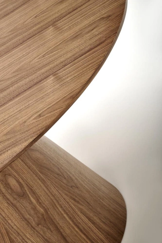 Stół okrągły do jadalni Obituar 136 cm nowoczesny orzechowy na jednej nodze Intesi