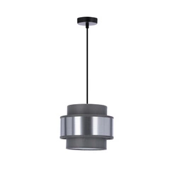 Lampa wisząca Hare czarny 1x60W E27  abażur szary+srebrny