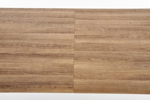 Stół rozkładany do jadalni Liner 140-180 cm loftowy blat MDF orzech miodowy czarne nogi Intesi