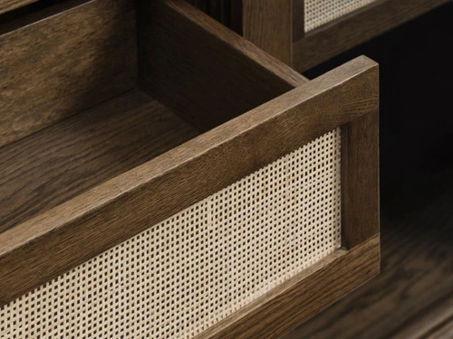 Witryna Barrali drewniana do salonu 160 cm dąb dymiony na alkohol i książki