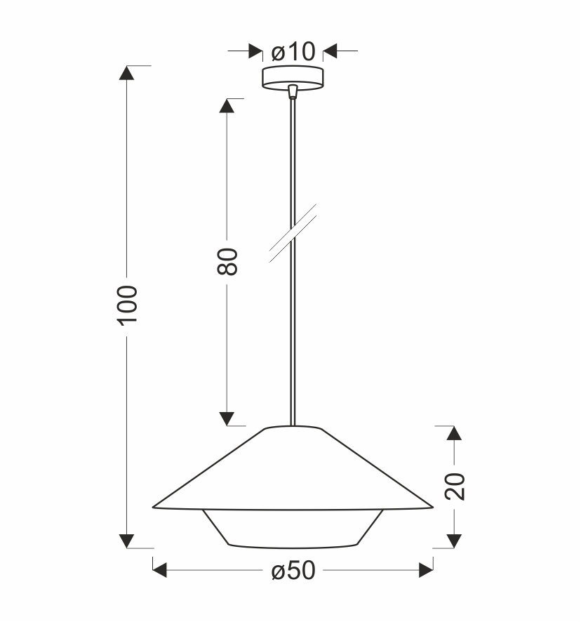 Lampa wisząca Africa 50 czarny 1x40W E27 abażur beżowy+biały