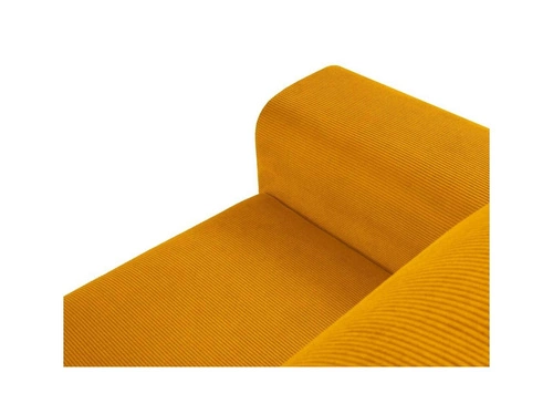 Narożnik z funkcją spania Moghan Yellow Corduroy Prawostronna kolor nóg czarny