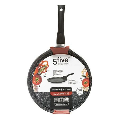 Patelnia na naleśniki aluminiowa kuta 28  cm czarna