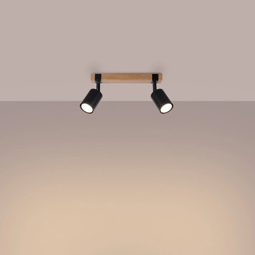 Plafon sufitowy FAGER 2 czarny skandynawski regulowany do salonu i sypialni LED GU10