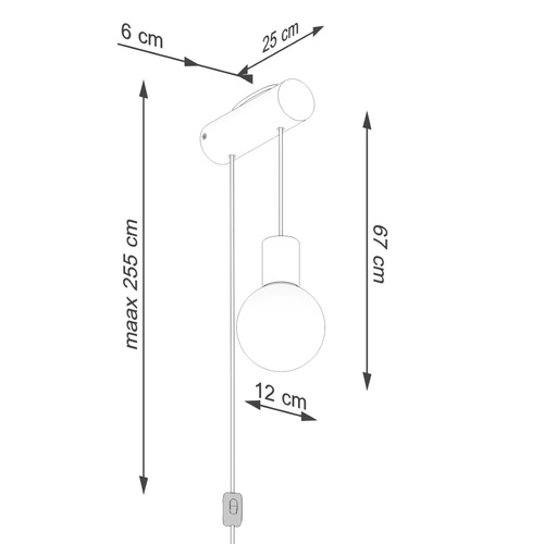 Kinkiet ścienny NIMBI G9 drewniany z regulacją wysokości i włącznikiem do sypialni Sollux