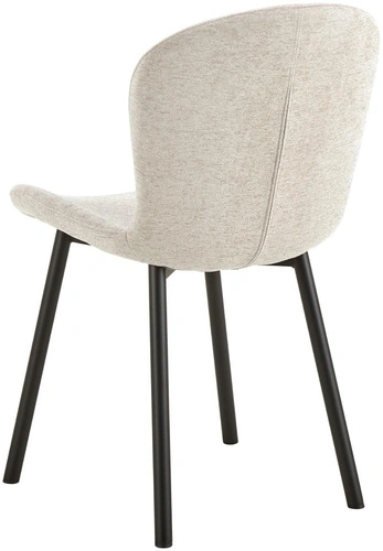 Krzesło Esra beżowe tapicerowane do jadalni nowoczesne na czarnych nogach