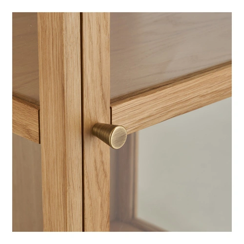 Witryna Zamora drewniana szklana do salonu na alkohol i książki 40 cm