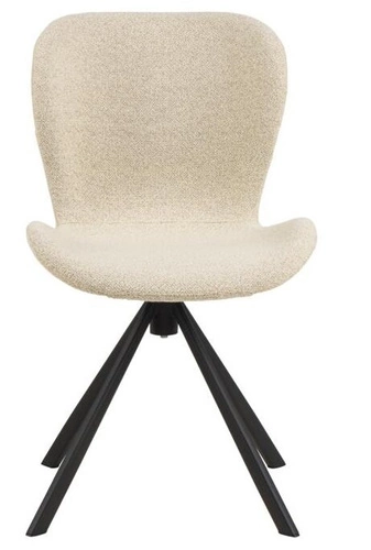 Krzesło obrotowe Batilda kremowe bouclé Actona do jadalni i biura nowoczesne tapicerowane