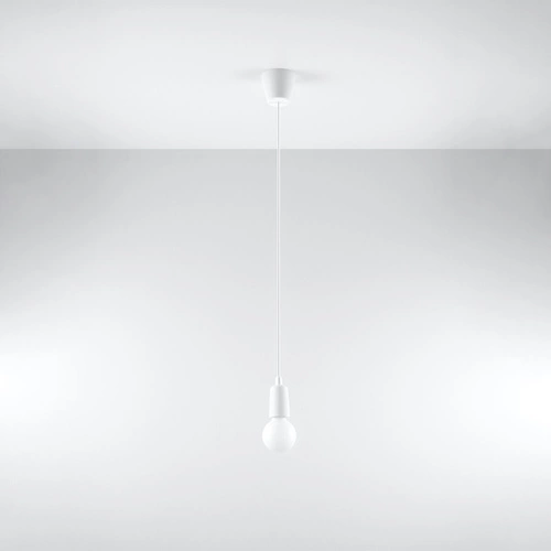 Lampa wisząca Diego biała nowoczesna regulowana do salonu sypialni kuchni jadalni