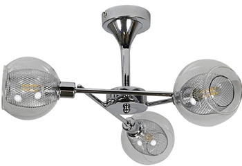 Lampa wisząca Ozzo 3x40W E14 chrom klosz bezbarwny