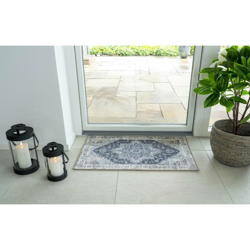 Wycieraczka wewnętrzna Havana niebieska pod drzwi do przedpokoju 50x80 cm