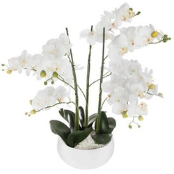 Atmosphera sztuczna orchidea jak żywa w białej doniczce nowoczesna do salonu 65 cm