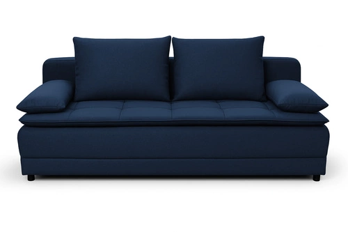 Nowoczesna sofa rozkładana Mikkeli z funkcją spania do salonu granatowa 2-osobowa
