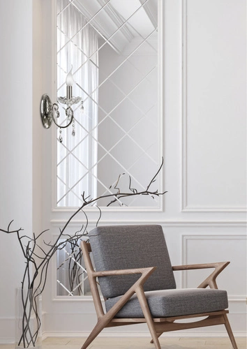 Kinkiet ścienny Aurora chrom kryształowy w stylu ludwikowskim do salonu i jadalni CANDELLUX