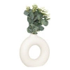 Biały wazon dekoracyjny Suza koło ze sztucznym eukaliptusem do salonu nowoczesny 37cm