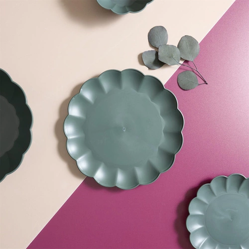 Talerz obiadowy Iris 25,5 cm okrągły szary ciemny do jadalni z tworzywa sztucznego