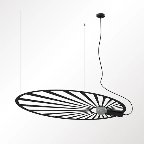 Lampa wisząca LEHDET czarna nowoczesna metalowa do salonu i jadalni regulowana 150 cm