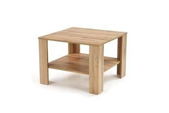 Stolik kawowy Tastur S kwadratowy dębowy z półką nowoczesny do salonu 70x70 cm Intesi