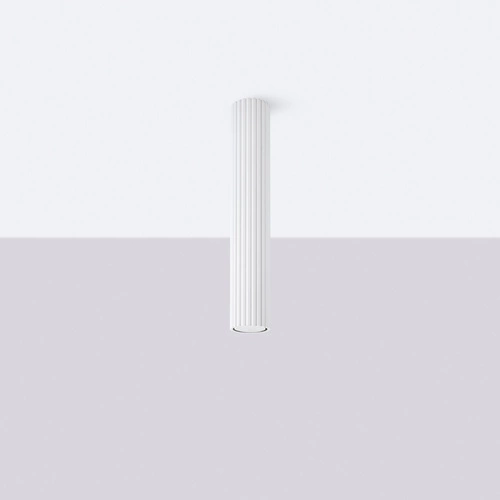 Plafon sufitowy KARBON 40 biały minimalistyczny do salonu i sypialni aluminium SOLLUX