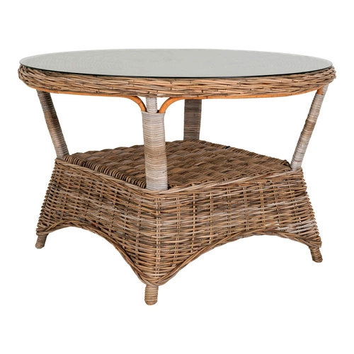 Stół Larisa 120cm rattan/szkło