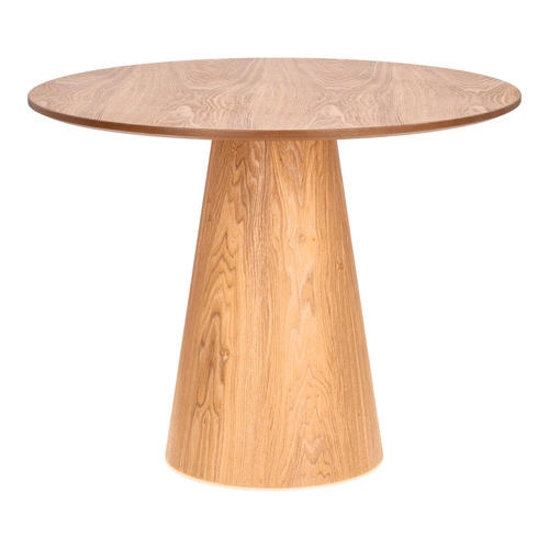 Stół okrągły Soleilo 80 cm naturalny dąb na jednej nodze do salonu i kawiarni Intesi