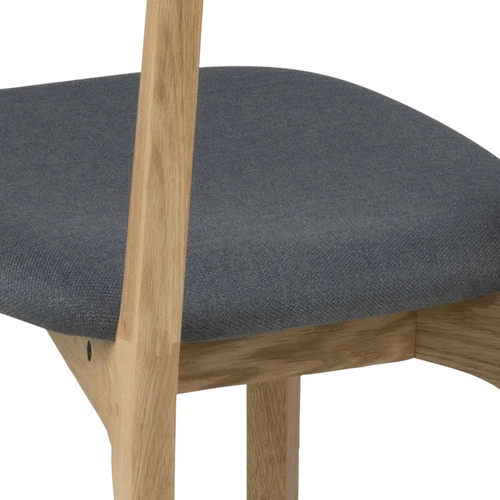Krzesło Solen Oak Grey – szare krzesło dębowe tapicerowane w stylu skandynawskim