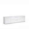 Szafka RTV biała Flory 190 cm nowoczesna z szufladami do salonu Intesi