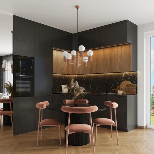 Żyrandol nowoczesny HALO 6 kawowy do salonu i jadalni z aluminium 64 cm