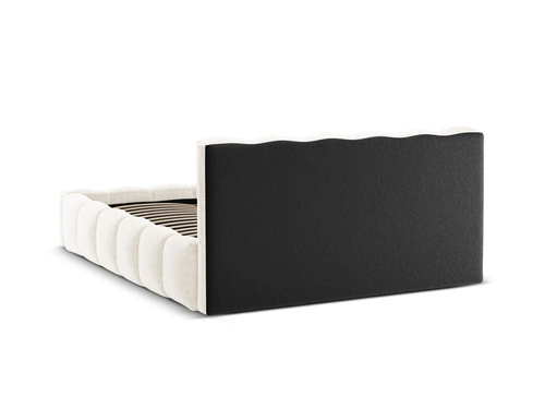 Łóżko tapicerowane Lupine beżowe chenille 180x200 z pojemnikiem do sypialni nowoczesne