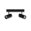 Lampa sufitowa Lagos czarny 2x15 GU10  klosz czarny+drewniany