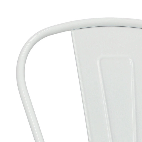 Krzesło do jadalni Paris Wood D2.DESIGN białe metalowe z drewnianym siedziskiem sosna