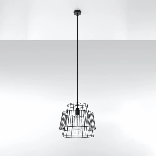 Lampa wisząca Gate czarna nowoczesna do salonu loftowa metalowa nad stół 35 cm