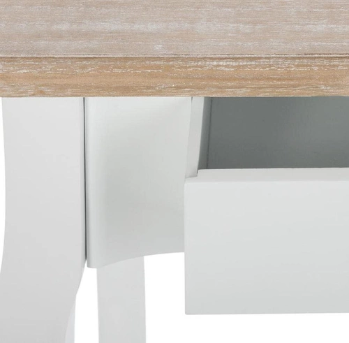 Konsola Chrysa biała z szufladami do przedpokoju prowansalska drewniana 87 cm Atmosphera