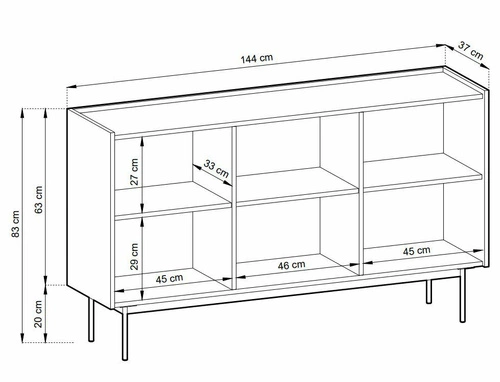 Komoda szeroka Cashmer czerwona outlet