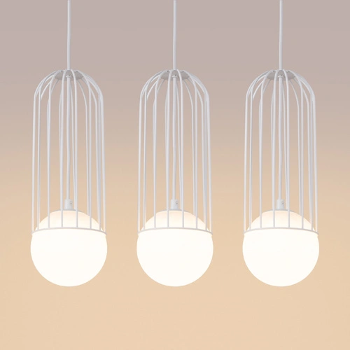 BRINA 3L nowoczesna biała lampa wisząca do salonu i jadalni potrójna SOLLUX